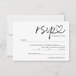 Einfache Minimalistische handgeschriebene Skriptei RSVP Karte