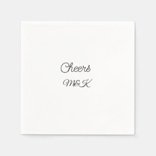 Einfache minimalistische Hinzufügen Name Prost Paa Serviette