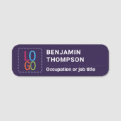 Einfache Minimalistische Hinzufügen von Logos und  Namensschild (Vorderseite)