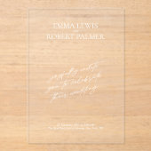 Einfache Minimalistische Hochzeit Acryleinladungen (Vorderseite)