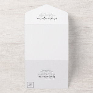 Einfache Minimalistische Hochzeit All In One Einladung