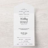 Einfache Minimalistische Hochzeit All In One Einladung (Innen Boden)