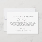 Einfache Minimalistische Hochzeit Dankescharte Dankeskarte (Rückseite)