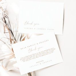 Einfache Minimalistische Hochzeit Dankescharte Dankeskarte