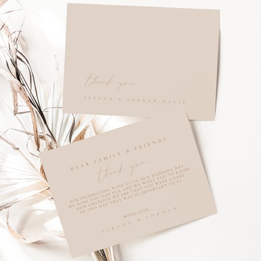 Einfache Minimalistische Hochzeit Dankescharte Dankeskarte