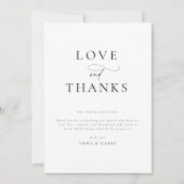 Einfache Minimalistische Hochzeit Dankeschön-Karte Einladung (Vorderseite)