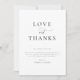 Einfache Minimalistische Hochzeit Dankeschön-Karte Einladung