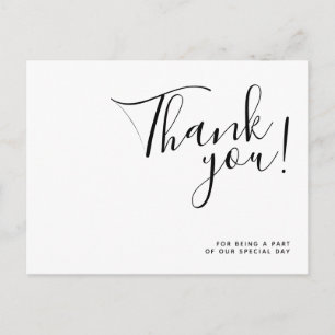 Einfache Minimalistische Hochzeit Dankeschön Postk Postkarte