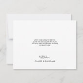 Einfache Minimalistische Hochzeit Dankeskarte (Rückseite)