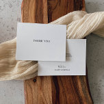 Einfache Minimalistische Hochzeit Dankeskarte<br><div class="desc">Diese einfache minimalistische Hochzeitskarte ist perfekt für eine moderne Hochzeit. Das Design zeichnet sich durch eine schöne schwarze Schriftart-Kalligraphie in einem weißen Hintergrund aus.</div>
