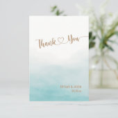 Einfache Minimalistische Hochzeit Dankeskarte (Stehend Vorderseite)