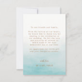 Einfache Minimalistische Hochzeit Dankeskarte (Rückseite)