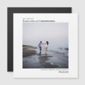 Einfache Minimalistische Hochzeit Das Date-Foto sp Magneteinladung (Vorne/Hinten)