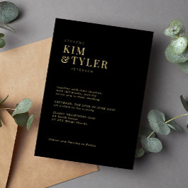 Einfache minimalistische Hochzeit der Goldtypograf Einladung