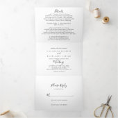 Einfache Minimalistische Hochzeit Dreifach Gefaltete Einladung (Innenseite)
