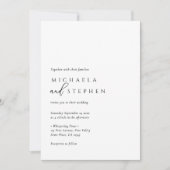 Einfache Minimalistische Hochzeit Einladung (Vorderseite)