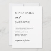 Einfache Minimalistische Hochzeit Einladung (Vorderseite)