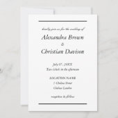 Einfache Minimalistische Hochzeit Einladung (Vorderseite)