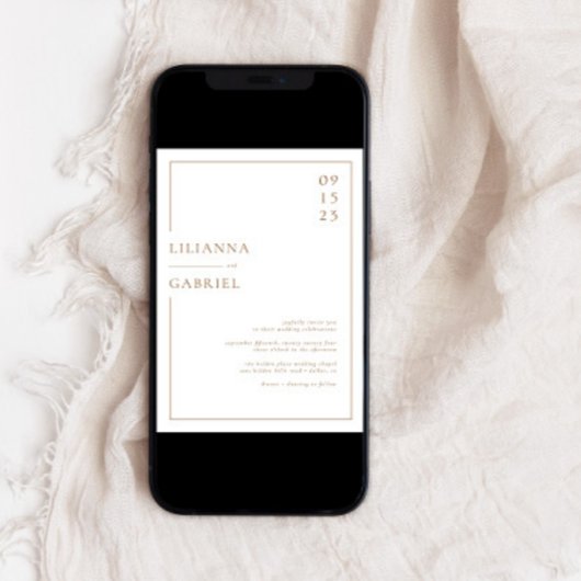 Einfache Minimalistische Hochzeit Einladung