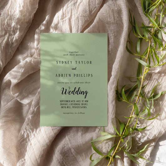 Einfache Minimalistische Hochzeit Einladung