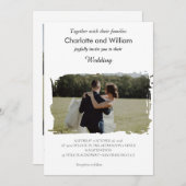 Einfache Minimalistische Hochzeit Einladung (Vorne/Hinten)