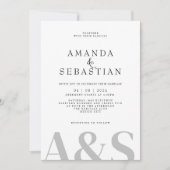 Einfache Minimalistische Hochzeit Einladung (Vorderseite)