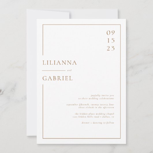 Einfache Minimalistische Hochzeit Einladung (Vorderseite)