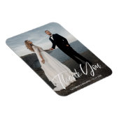 Einfache Minimalistische Hochzeit Foto Vielen Dank Magnet (Rechte Seite)