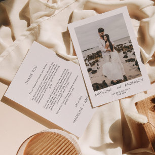 Einfache Minimalistische Hochzeit für jeden Tag im Dankeskarte