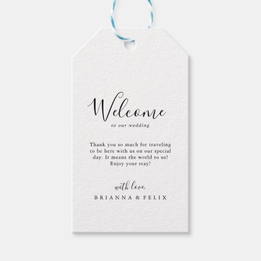 Einfache Minimalistische Hochzeit Geschenkanhänger (Vorderseite)