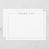 Einfache Minimalistische Hochzeit in Schwarz und W Dankeskarte (Vorne/Hinten)