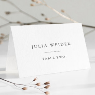 Einfache Minimalistische Hochzeit - individueller Platzkarte