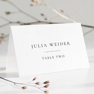 Einfache Minimalistische Hochzeit - individueller  Platzkarte