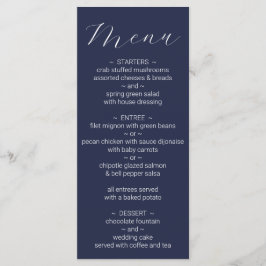 Einfache Minimalistische Hochzeit Menükarte