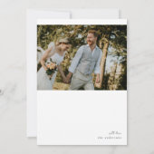 Einfache Minimalistische Hochzeit mit 4 Fotos Dankeskarte (Rückseite)