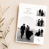 Einfache Minimalistische Hochzeit mit 4 Fotos Dankeskarte