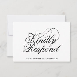 Einfache Minimalistische Hochzeit mit elegantem Sk RSVP Karte