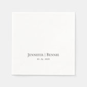 Einfache Minimalistische Hochzeit mit modernem Chi Serviette (Vorderseite)