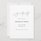 Einfache Minimalistische Hochzeit mit modernen Fot Save The Date (Rückseite)