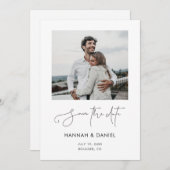 Einfache Minimalistische Hochzeit mit modernen Fot Save The Date (Vorne/Hinten)