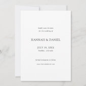 Einfache Minimalistische Hochzeit mit modernen Fot Save The Date (Rückseite)
