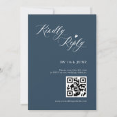 Einfache Minimalistische Hochzeit mit moderner Dus Einladung (Rückseite)