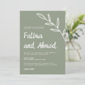 Einfache Minimalistische Hochzeit mit moderner Sag Einladung (Stehend Vorderseite)