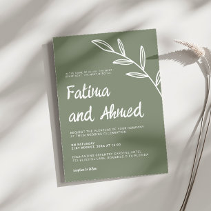 Einfache Minimalistische Hochzeit mit moderner Sag Einladung