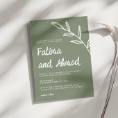 Einfache Minimalistische Hochzeit mit moderner Sag Einladung