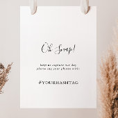 Einfache Minimalistische Hochzeit Oh Snap-Zeichen Poster