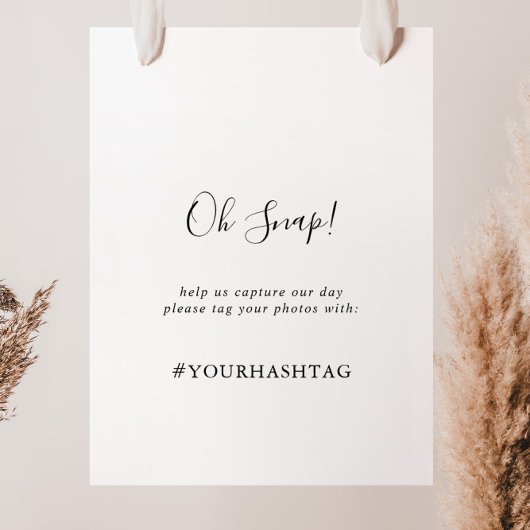 Einfache Minimalistische Hochzeit Oh Snap-Zeichen Poster