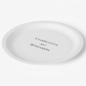 Einfache Minimalistische Hochzeit Pappteller (Schrägansicht)