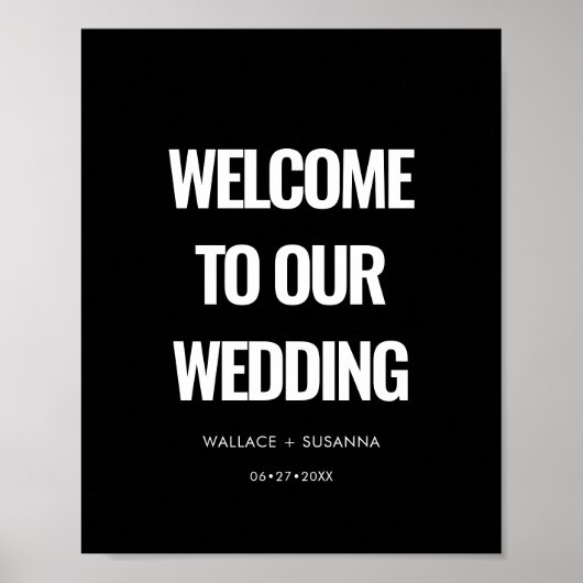 Einfache minimalistische Hochzeit Poster (Vorne)