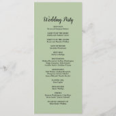 Einfache Minimalistische Hochzeit Programm (Rückseite)